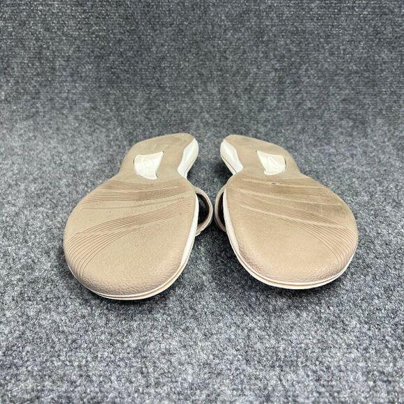 Clarks Cloudsteppers Sandals Women's 10 Tan Comfort Casual Toe Post Flip Flops - Picture 11 of 12
